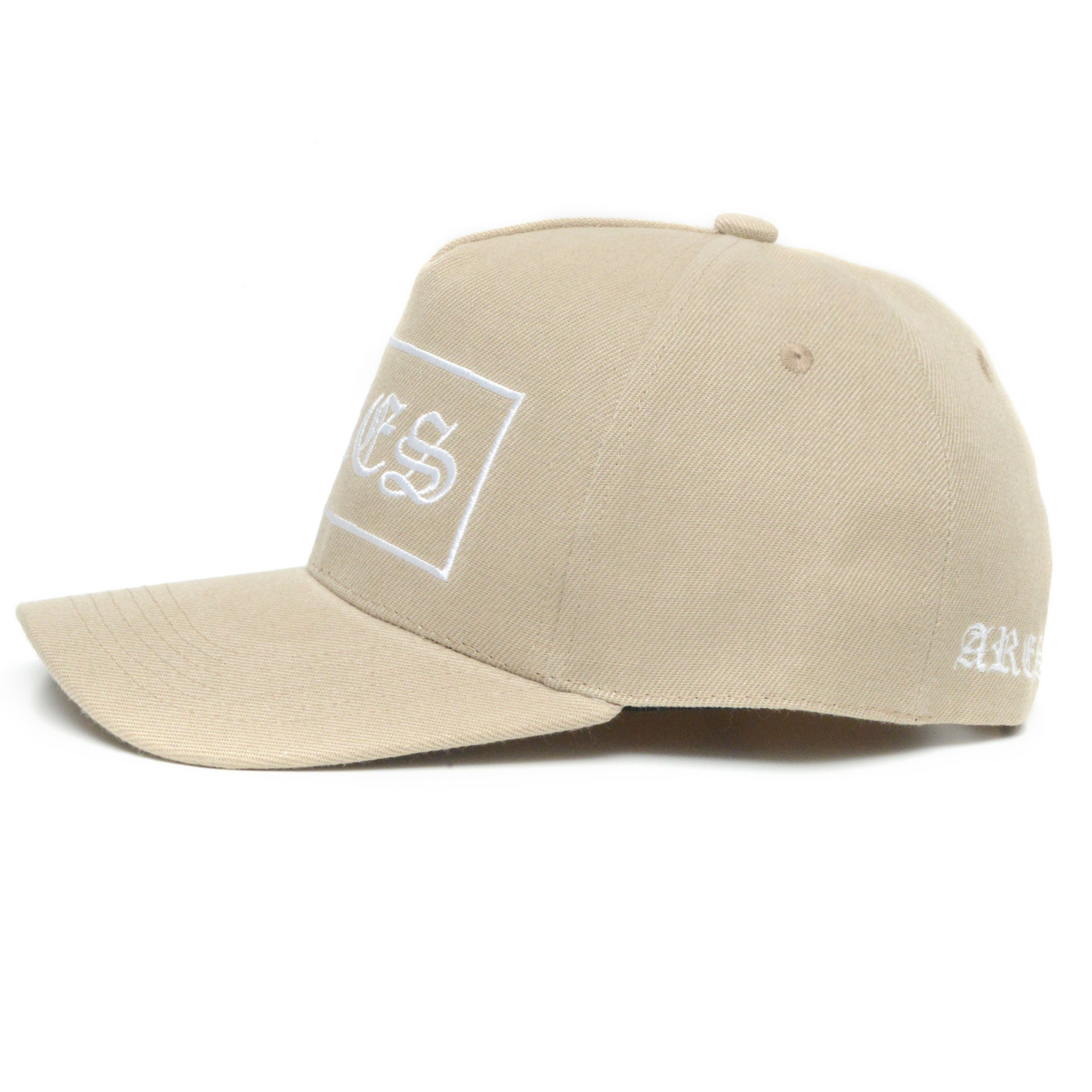 A-Frame Cap White on Beige